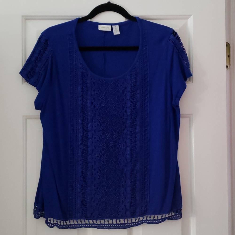 Chicos blue lace top